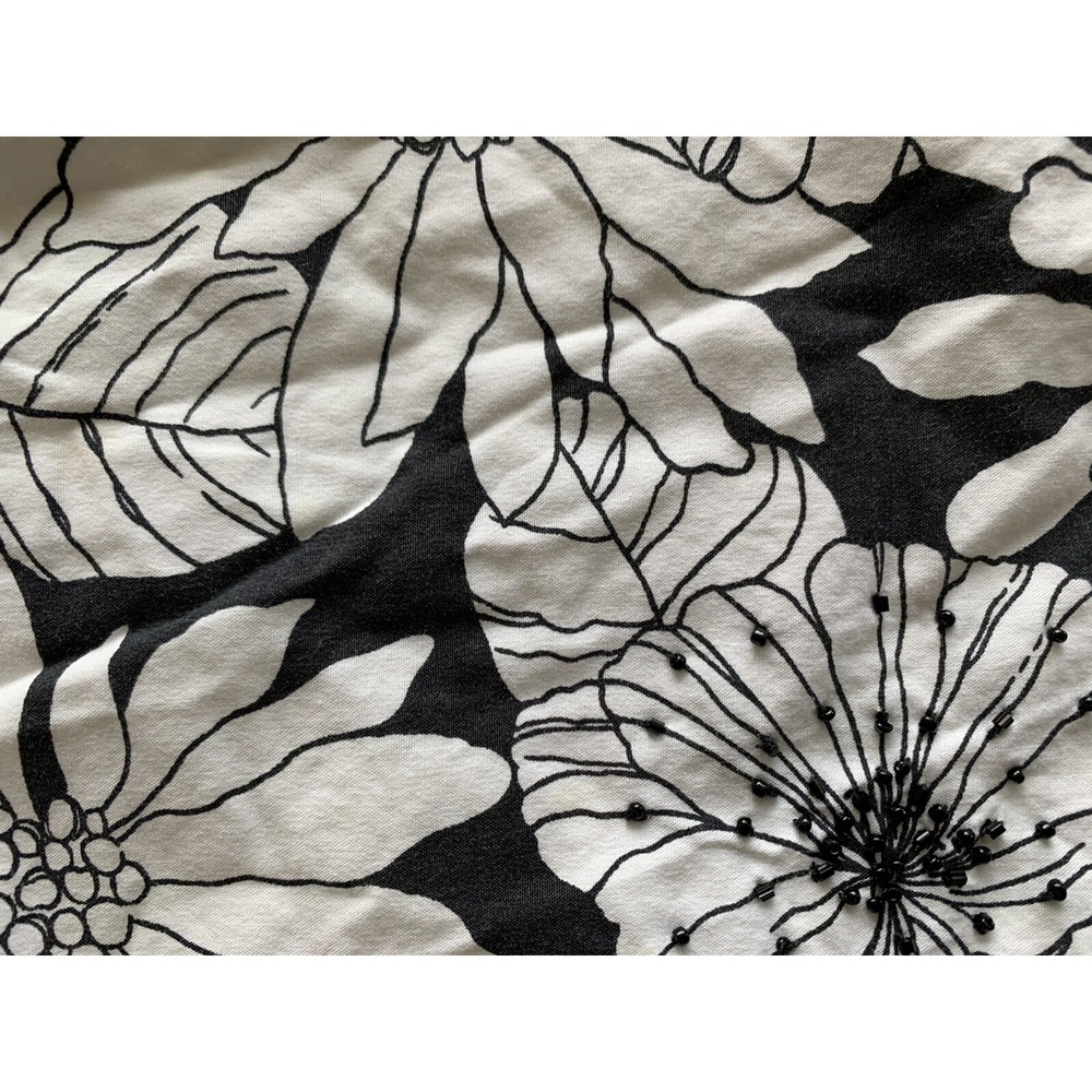 GAP Ladies Black and White Floral Stretch‎ Skirt Size 14 (U9) 0219 - Picture 6 of 7
